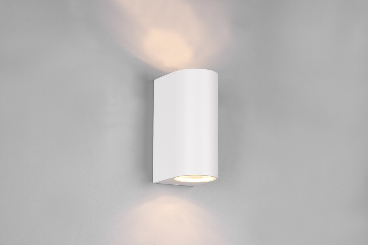 Aplica de perete rotunda pentru exterior Roya, TRIO, 6.9x15 cm, 35W, 2x GU10, aluminiu, alb mat - imagine 7